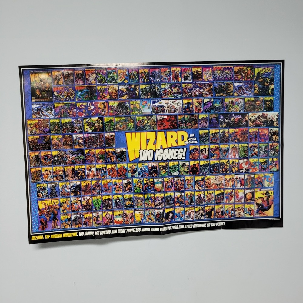 Wizard‎ 100 Issue Poster Marvel DC 90s Batman Spiderman X-Men Comic 26×17